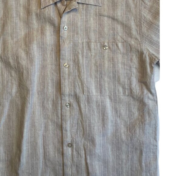 Bruno Size Small Short Sleeve Striped Washable Linen Casual Button Down … - Picture 3 of 12